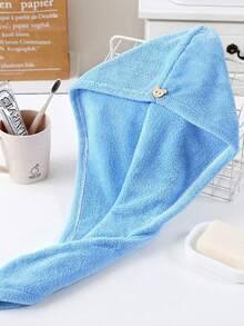 1 chiếc mũ trùm đầu thấm hút mềm mại, có viền, thiết kế nút cài, mũ tắm dày nhanh khô, khăn nhanh khô, mũ nhanh khô có móc cài, dễ sử dụng. - Nhiều màu - Xem 13