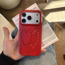 新年氛围可爱蜡皮黑白双心水钻手机壳，适用于 17 Pro Max/16 Pro Max/15 Pro Max/14 Pro/13 手机，女士创意设计手机壳 - 彩色 - 查看 18