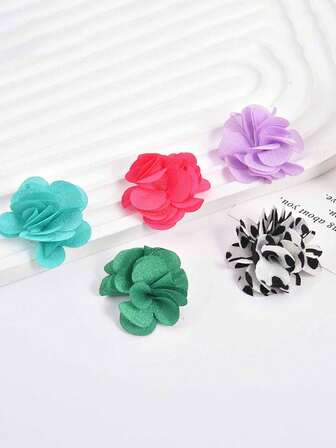 1pc Floral Print Non-Woven Fabric Hair Clip Accessory, Suitable For All Seasons DIY Flower Decor