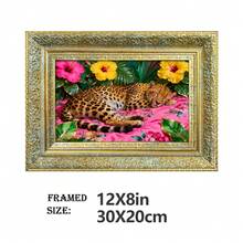 1pc Fashion Art PS Photo Frame, Tropical Boho Style With Leopard And Vibrant Floral Accents, Elegant Rectangular 3D Carving, Decorative Frame To Enhance Ambiance, Suitable For Home Living Room, Bedroom, Entryway Wall Decor - Multicolor - View 15