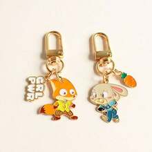 Cartoon Judy Nick Keychain, USB Flash Drive, Anti-Lost Zipper Pulls, Collectible Toy, Small Gift, Backpack Pendant - Multicolor - View 3