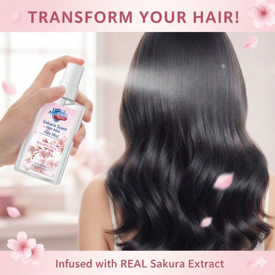 PAZT 抗静电香氛护发喷雾，蕴含石榴、山茶花、沉香玫瑰、薰衣草和樱花精华，带来清新优雅的迷人香气，持久留香，抚平毛躁，增强头发弹性和光泽，散发浪漫芬芳，令秀发健康亮泽。