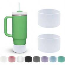 2 Pcs Silicone Boot Compatible With 40oz, 30oz Tumbler With Handle, IceFlow 20oz, Anti - Slip Protective Bottle Bottom Cover Hydro Sport Flask Bottle 12oz - 24ozu2026 - 白色 - 查看 1