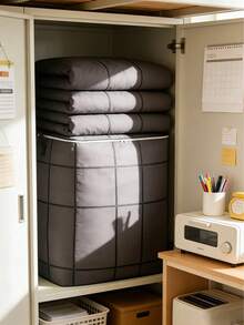 Large Heavy Duty Foldable Storage Bag With Lid - Multipurpose Rectangular Zipper Tote Bag For Clothes, Bedding, Comforters - Under Bed Storage Organizer, Dorm Essentials, Moving Supplies - Breathable Fabric Bag - Multicolor - View 10