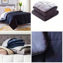 Leoon Linenspa - Edredn Acolchado de Plumn Alternativo - Queen - Microfibra Suave e Hipoalergnica - salo Solo o con Funda - Reversible - Toda Estacin -  con Gris Obscuro - queen+negro / gris obscuro - Ver 23