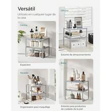 CYSONGMICS Especiero Estante para Especias Organizador para Armarios Apilable Ampliable Juego de 4 Estantes Metálicos Plata MKCS006S01 - Gris plateado - Ver 6