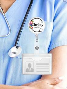 个性化胸牌卷轴，定制护士伸缩胸牌夹，护士ID卡扣挂绳胸牌夹，注册护士ID胸牌，员工礼物，听诊器731，个性化装饰品，个性化礼物，节日礼物，护士节 - 彩色 - 查看 29