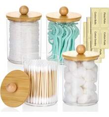 TendenciaOrganizador De Baño De Bambú Con 4 Bastoncillos De Algodón Combo NubeCalidad premium - 1 - Ver 4