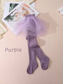1 Stück Mädchen Prinzessin Tüllrock Leggings, weich dehnbar minimalistisch elegante Stirnband Strumpfhose - Verschiedenfarbig - Übersicht 8
