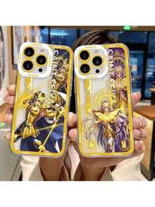 Étui de téléphone transparent personnalisé Anime Gold S-Saint Seiya compatible avec 16E 16 15 14 12 13 11 Pro 8 7 SE Plus X XR XS Max DIY Case, Housse compatible avec 17 Pro Max Case, 17 Pro Case, 17 Case, 16 Pro Max Case - NCCLR05 - Voir 3