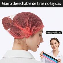 Tendencia200 Pzs Cofia Red Malla Cabello Tipo Tul Plisada DesechableCalidad premium - Rojo - Ver 3