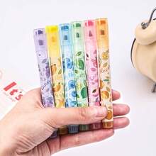 水果香味六色荧光笔，创意彩色涂鸦日记笔，学生可用来标记重点 - 彩色 - 查看 7