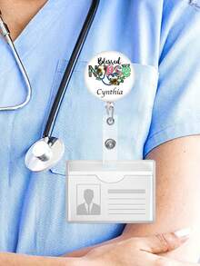 个性化胸牌卷轴，定制护士伸缩胸牌夹，护士ID卡扣挂绳胸牌夹，注册护士ID胸牌，员工礼物，听诊器731，个性化装饰品，个性化礼物，节日礼物，护士节 - 彩色 - 查看 24