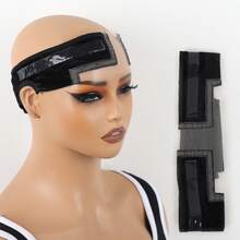 新款假发带，T型蕾丝天鹅绒材质，带硅胶扣，可固定假发，升级版假发固定围巾式头带，可调节式固定扣 - 彩色 - 查看 7