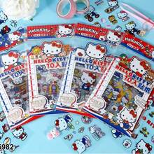 1 Set/10pcs Japanese Anime Cartoon Characters, Cartoon Cats, Red And Blue Series Cartoons, 10 In 10 Stickers, High Beauty Girl Heart, Student Fun Handmade DIY Scene Stickers, Cute And Beautiful, A Gift For Friends, Creating A Sense Of Surprise, Good-Looking And Affordable, New Year's Gift, Valentine's Day Gift, Easter Gift(Stochastic Style) - Multicolor - View 2