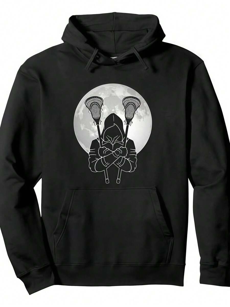 Lacrosse Apparel - Lacrosse Pullover Hoodie ,Men's Hooded Sweatshirt, Lightweight And Ultra - Comfortable, A Must - Have For Daily Strolls, Travel And Outdoor! - màu đen - Xem 1