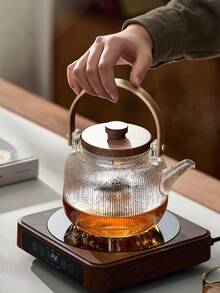 1pc High Borosilicate Glass Teapot With Lid And Infuser - Heat Resistant Glass Teaware, Suitable For Loose Leaf Tea, Chinese Tea Ceremony, Herbal Tea - Compatible With Induction/Electric Stove - Elegant Household Teapot - Multicolor - View 7