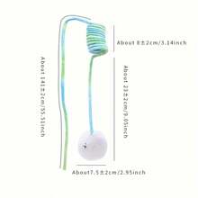 Self-Entertaining Cat Toy, Hanging Spring Plush Rabbit Ball Cat Toy - Multicolor - View 13