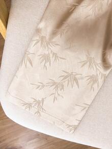 Floral & Leaf Print Drawstring Pocket Jacquard Satin Pants, Suitable For Dates, Vacation, All Seasons - Apricot - View 5