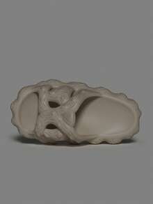 Women's & Couples' Champagne EVA Sole Slip-On Slippers, Tree Bark Textured Design, Non-Slip , Recommended Sandals For Spring/Summer - Champagne - View 2