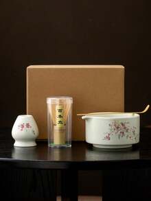 1 Set Creative Japanese Style Matcha Bowl, Handmade Bamboo Matcha Whisk, Tea Ceremony Set, Song Dynasty Style Matcha Bowl Tools, Matcha & Milk Tea Bowl, Matcha Accessories Set - Multicolor - View 2