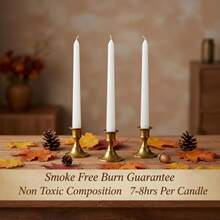 4Pack White 10-Inch Taper Candles, Unscented &Amp; Smokeless Dripless Candlesticks 7-8H Long Burn Time - Paraffin Wax Ideal For Wedding, Holiday, Dinner Table, Home Decor, Parties, Christmas - ColorA - 查看 3