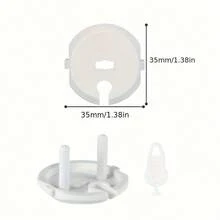 30个/25个/20个/10个装欧标/法标插头保护盖（带钥匙），婴儿安全电源插座盖，儿童安全插头盖，适用于电源插座，易于安装，坚固可靠，家庭和办公室儿童安全防护套装 - 彩色 - 查看 4