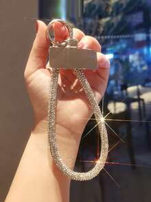 奢华水钻手机挂绳，时尚腕带，短款吊坠挂饰（注意：底部尖头的水钻可能会有轻微掉落）兼容安卓及大多数智能手机，送给母亲、家人、朋友的礼物，生日、节日手机链 - 彩色 - 查看 14
