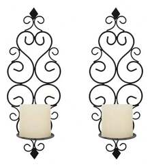Wall Sconce Candle Holders - Black - View 2