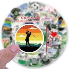 Conjunto de 122 adesivos de golfe perfeitos para decorar seu celular, garrafas de água, álbuns de recortes, diários, carros, laptops e muito mais! Ideais também para sacolas de presente, selos de envelopes, decoração de festas e materiais de escritório. - Multicolorido - Ver 2
