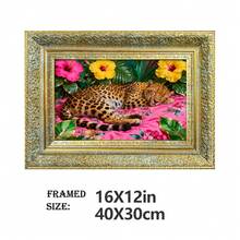 1pc Fashion Art PS Photo Frame, Tropical Boho Style With Leopard And Vibrant Floral Accents, Elegant Rectangular 3D Carving, Decorative Frame To Enhance Ambiance, Suitable For Home Living Room, Bedroom, Entryway Wall Decor - Multicolor - View 12