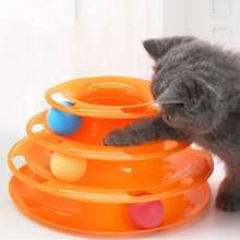 3-Tier Cat Toy With Ball, Interactive Cat Turntable Toy, Cat Amusement Maze Track Toy - Multicolor - View 9