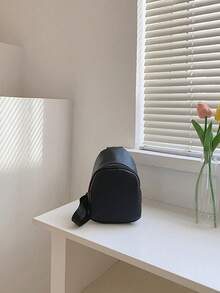 New Teenage Girls PU Leather Transparent Chest Bag Crossbody Bag - A - View 9