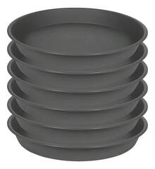 TendenciaKit Paquete Tarea Pesada De 6 Base Plato Para Maceta 30cm Gris Oscuro Gris OscuroCalidad premium - Gris Oscuro - Ver 2