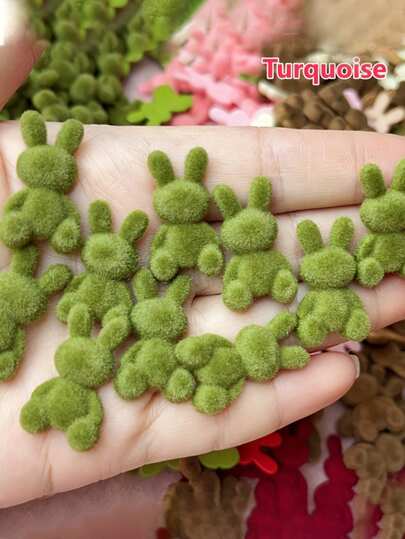 10pcs Mini Fluffy Rabbit - Handmade Plush Animal Beads With Soft Fur Coat, Suitable For DIY Crafts, Hair Accessories, Christmas, Easter And Ramadan Gifts, Ideal For DIY Crafts, Hair Clips, Keychains, Scrapbooking