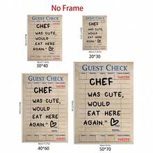 1件套客人退房墙饰，可爱厨师，还会再来，这里一定是我要找的地方，客人退房，红色厨师艺术印刷品，客人退房海报，客厅/卧室帆布墙饰 - 彩色 - 查看 5