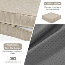 Baibu Gel Memory Foam Recliner Cushions With Lumbar Support Pillow For Elderly, 20x20x5 Inch Thick Dual-Layer Patent Design Non-Slip Seat Cushion For Recliner Chair For Reduce Hip &Amp; Lumbar Pain, Beige - ColorB - 查看 4