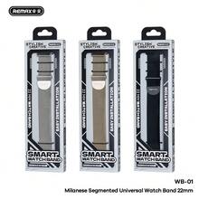 REMAX Milan Nylon Braided Parachute Stainless Steel 316L Elastic Watch Band, 22mm Universal WB-01 - Silver - View 2