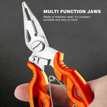 Rostfreie Edelstahl Multifunktions-Werkzeug-Schere - leicht tragbare Angelschere, zum Schneiden von Outdoor-PE-Geflechtleine, Mini-Sägewerkzeug für Barsch-Angeln