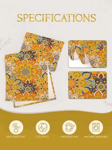 1 件波西米亚风桌旗，菱形格纹长方形桌布，多种尺寸可选，适合家庭用餐、厨房装饰、家居装饰、户外派对和餐厅装饰，是户外餐桌布置的完美礼物，亚麻质感外观，餐桌装饰，节日装饰 - 薑色 - 查看 6