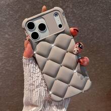 奢华绗缝亮片加厚手机壳,兼容 17/15 Pro Max/13/14/12/11/16 - 灰色 - 查看 4