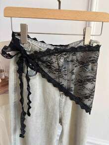 1件纯色钩编花卉蕾丝轻薄披肩围巾，女士适用，春夏款 - 彩色 - 查看 5