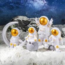 Tendencia4pcs Adornos Astronauta Figuras Decorativas/auto,escritorioCalidad premium - Oro - Ver 10