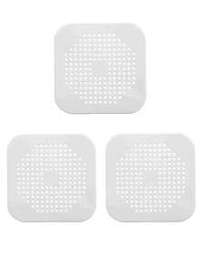 1 Piece Suction Cup Hair Drain Collector, Durable Square Shower Drain Cover, Anti-Clogging Sink Filter Floor Cover, Shower Hair Drain Filter For Bathroom, Bathtub, And Kitchen, Bathroom Tool, Summer Bathroom Decoration - Multicolor - View 17