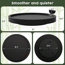 Turntable Vanity Tray 10 Inch For Perfume Candle Bamboo Kitchen Sink Countertop Organizer Keep Glass Sponge And Soap Bathroom Coffee Table Decorative Black VFLZ - Black+9" X 9" X 1.5" - View 2