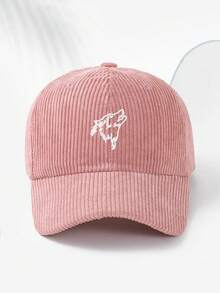 1pc Unisex Wolf Head Embroidery Corduroy Retro Style Soft Top Baseball Cap, Adjustable Circumference, Casual, Running, Sports, Vacation, Outdoor Activities, Enthusiasts Essential, Autumn/Winter - A - View 7