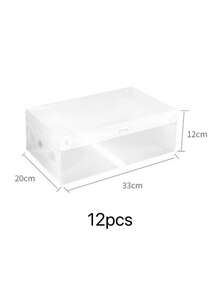 1/6/12pcs Transparent Foldable Travel Shoe Boxes, Easy To Clean, Suitable For High Heels, Sandals And Various Shoes, Shoe Storage Organizer