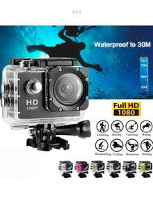 Cámara deportiva HD 1080p Mini videocámaras Cámara de acción Video Full HD - Negro - Ver 2