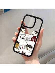 Custodia per telefono invernale e natalizia con motivo neve, compatibile con 17, 16, 15, 14, 13, 12, 11 Pro Max, 16E, 17 Air, X, XR, XS, 7, 8 Plus, cover trasparente - d - Visualizzare 5