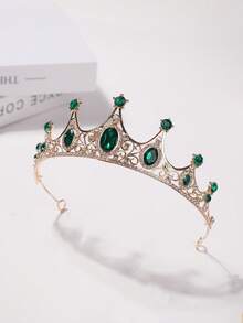 1 chiếc vương miện cài tóc bằng hợp kim thời trang và thanh lịch, phù hợp cho phụ nữ dự tiệc cưới (khuyến nghị sử dụng kẹp hình chữ U để cố định chắc chắn hơn), vương miện, vương miện cài tóc, vương miện hóa trang, phụ kiện đội đầu, vòng cài tóc cho ngày Valentine, quà tặng phụ kiện ngày Valentine, cô dâu tương lai - màu xanh lá - Xem 6